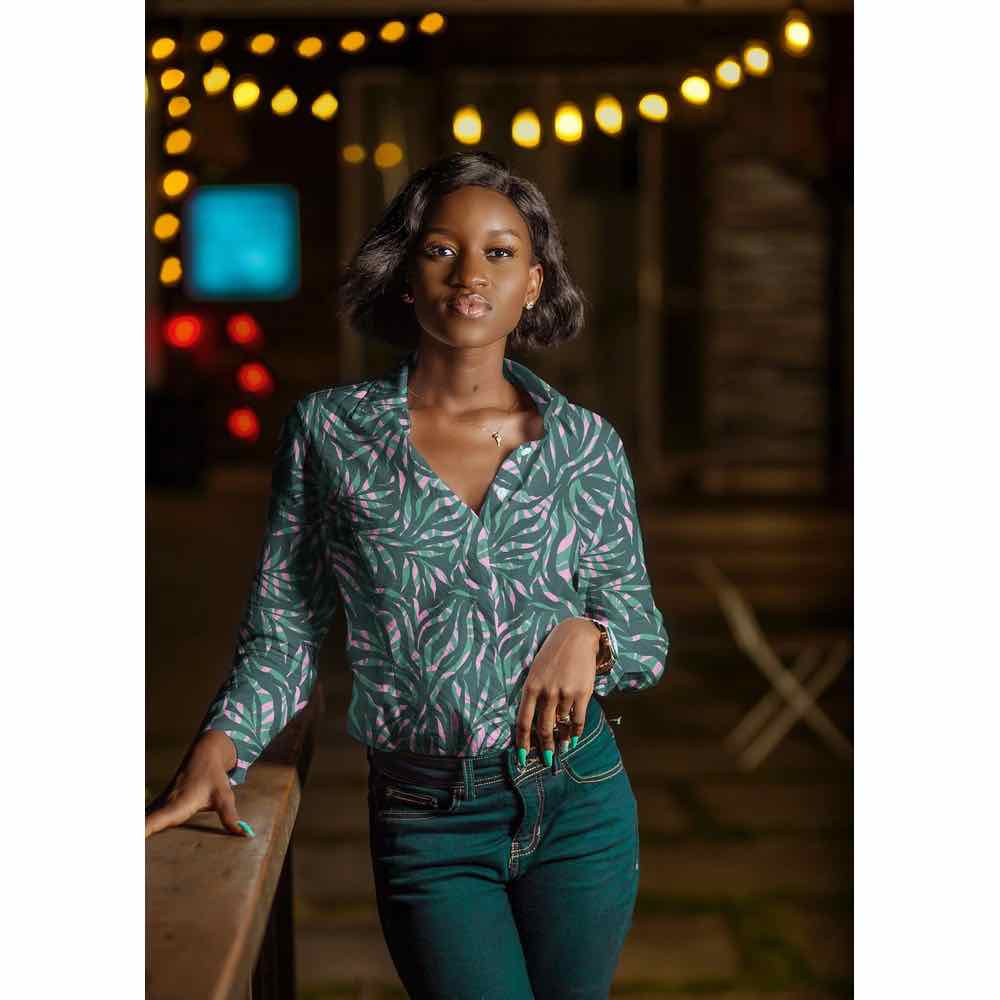 Baumwollstoff, Lila Mint, florale Musterung – Bild 4