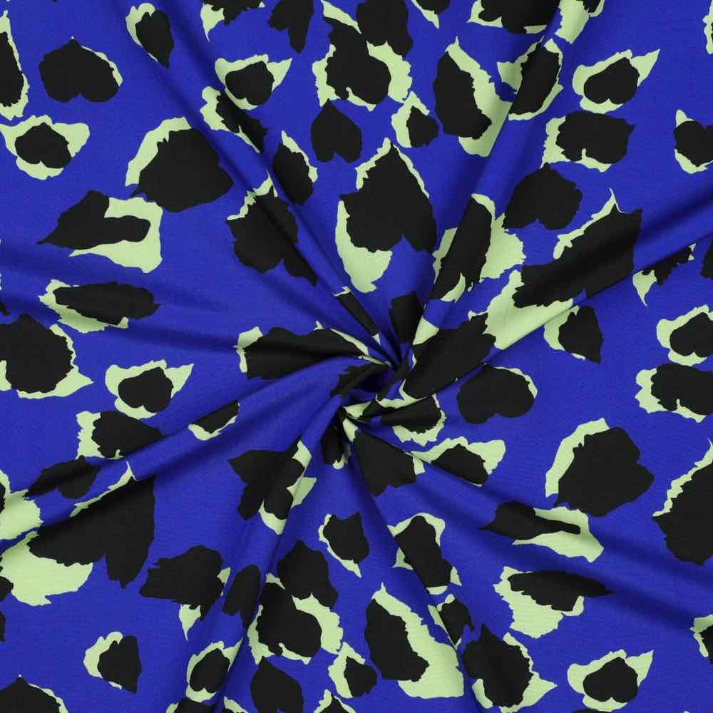 Viskose Leo Musterung Blau / Gelb – Bild 2