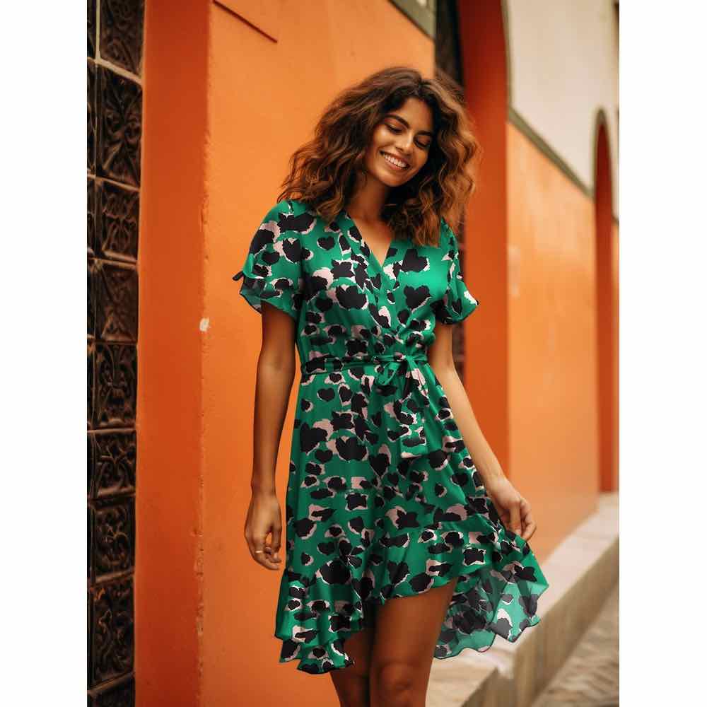 Viskose Leo Musterung Blau / Gelb – Bild 7