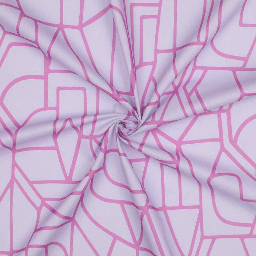 Batist, Baumwolle, Voile, grafische Musterung Lila Flieder – Bild 3