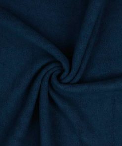 Sweatshirtstoff, Teddystoffoptik, dehnbar, weich und kuschelig – Dunkelblau