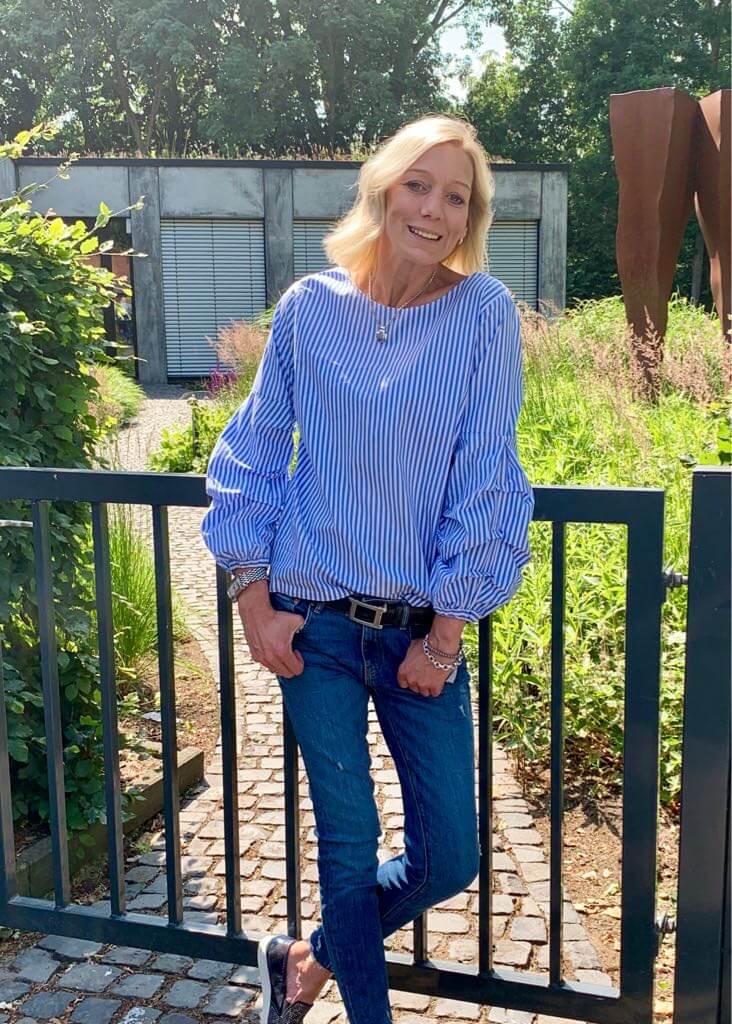 Baumwolle, Streifen Dunkelblau/Weiß – Baumwollstretch – Bild 5