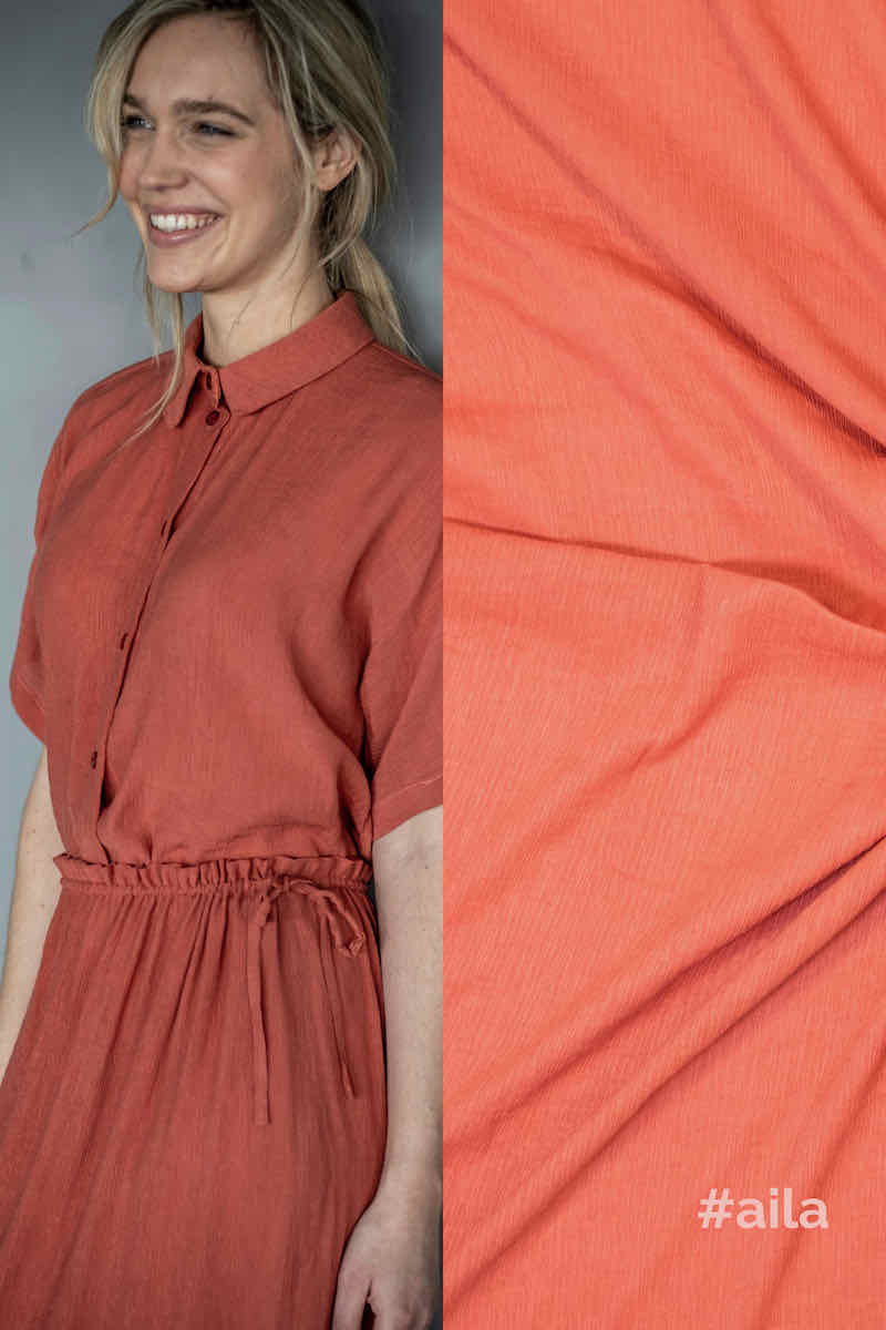 Fibre Mood Viskose Stoff mit Plissee Optik, unifarben Gelb – Bild 4