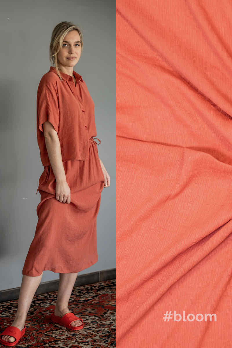 Fibre Mood Viskose Stoff mit Plissee Optik, unifarben Gelb – Bild 5