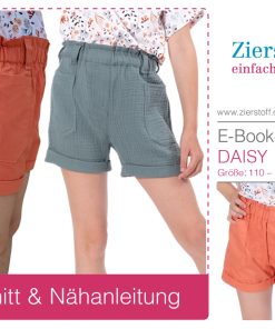 Kurze Hose, Short “DAISY”, Gr. 110 – 152, Paperbag Style [Digital]