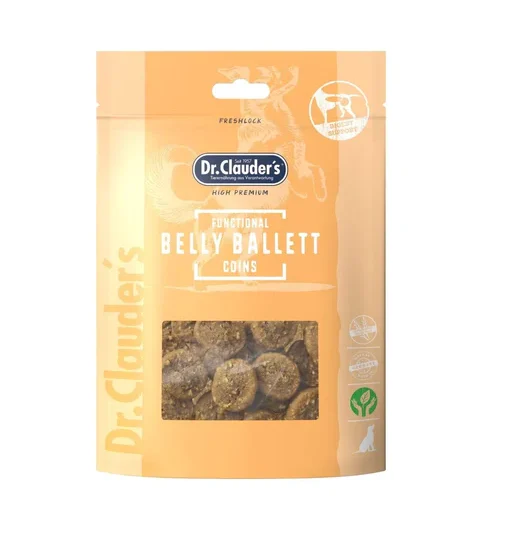 Dr Clauders Functional Coins Belly Ballett, unterstützt die natürliche Verdauung und fördert eine gesunde Darmflora, getreidefrei (Truthahn 95%, Flohsamen 1%, Curcuma)
