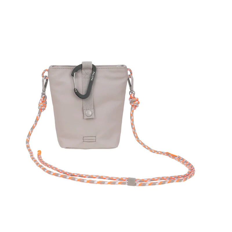 Palopa Leckerlibeutel – Karl, taupe (längenverstellbare Kordel grau/orange/pastell lila) – Bild 4