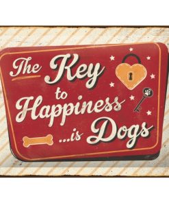 Blechschild „Key to Happiness…“ (15x20cm)