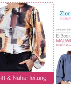 Bluse mit Falten “MALWINE”, Gr. 158 – Damengr. 46 [Digital]