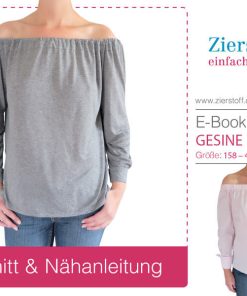 Bluse, Carmenbluse “GESINE”, Gr. 158 – Damengr. 46 [Digital]