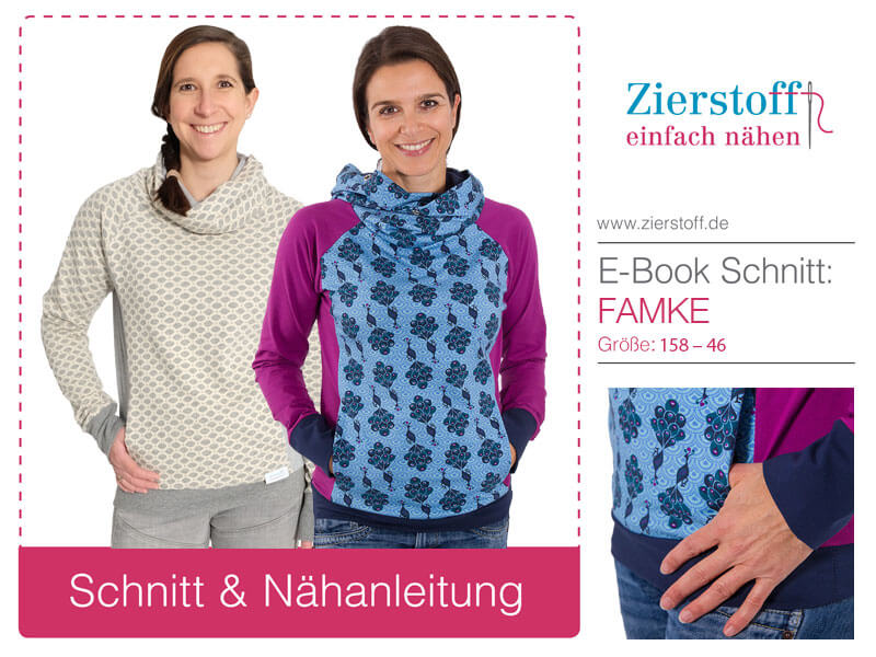 Pullover mit Kapuze oder Schalkragen “Famke”, Gr. 158 – Damengr. 46