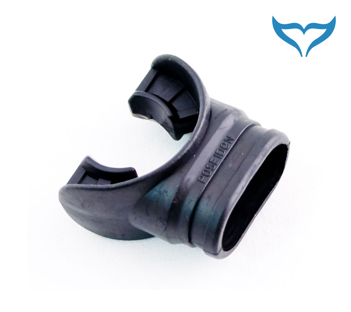 Poseidon Mundstück Cyklon alte Form schwarz 2. Stufe mit Spannband Atemregler – Bild 3