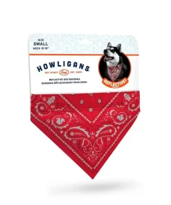 Hundebandana, reflektierend, mit Klettverschluss, rot (M/L)