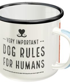 Emaille Becher „Dogrules“