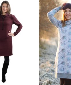 PAPIERSCHNITTMUSTER, Kleid / Pullover mit Rollkragen oder Schalkragen “Thyra”, Gr. 158 – Damengr. 46