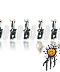 10 Teile / Items Quetsch Verbinder Stecker Male 6,3mm Bullet Set E