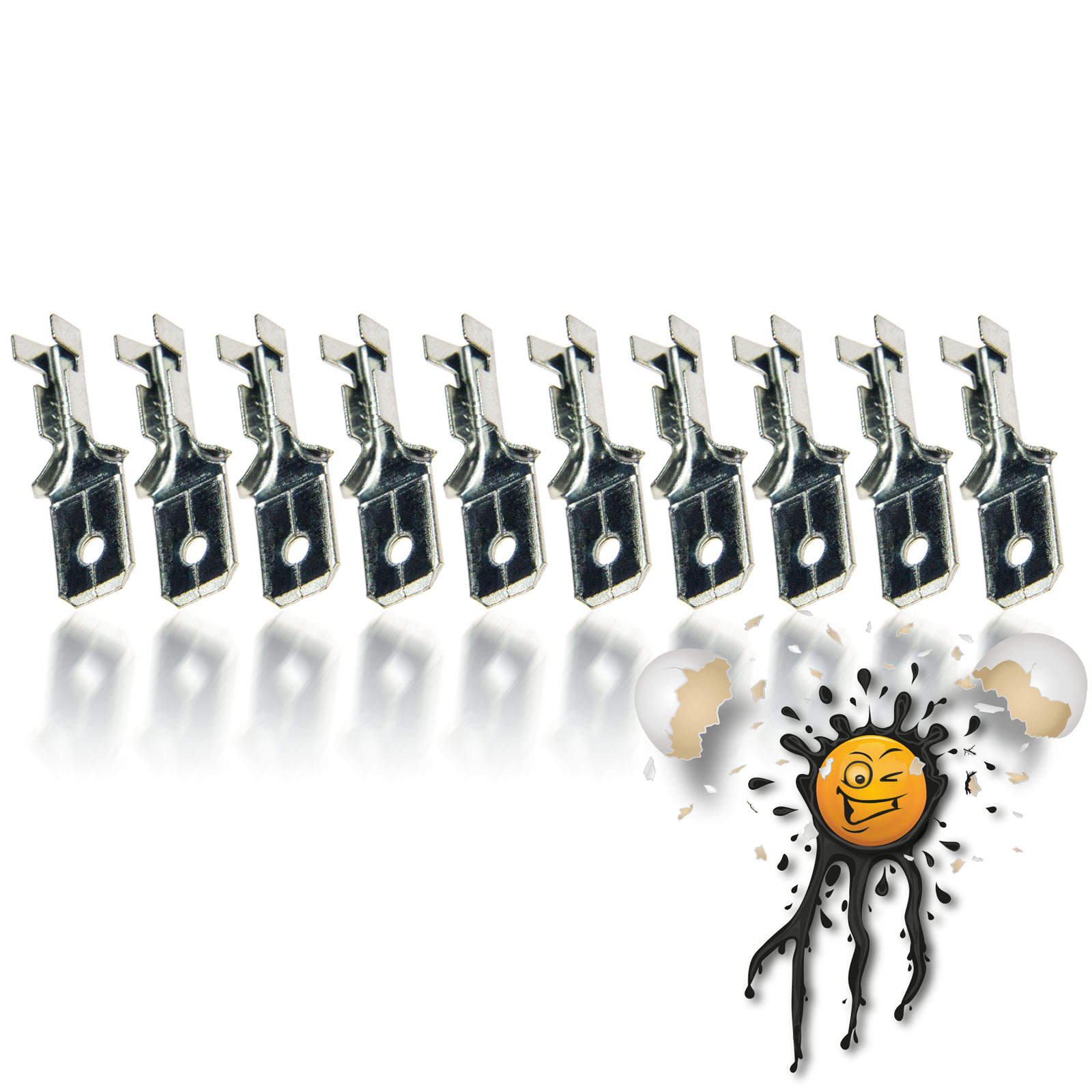 10 Teile / Items Quetsch Verbinder Stecker Male 6,3mm Bullet Set H – Bild 4