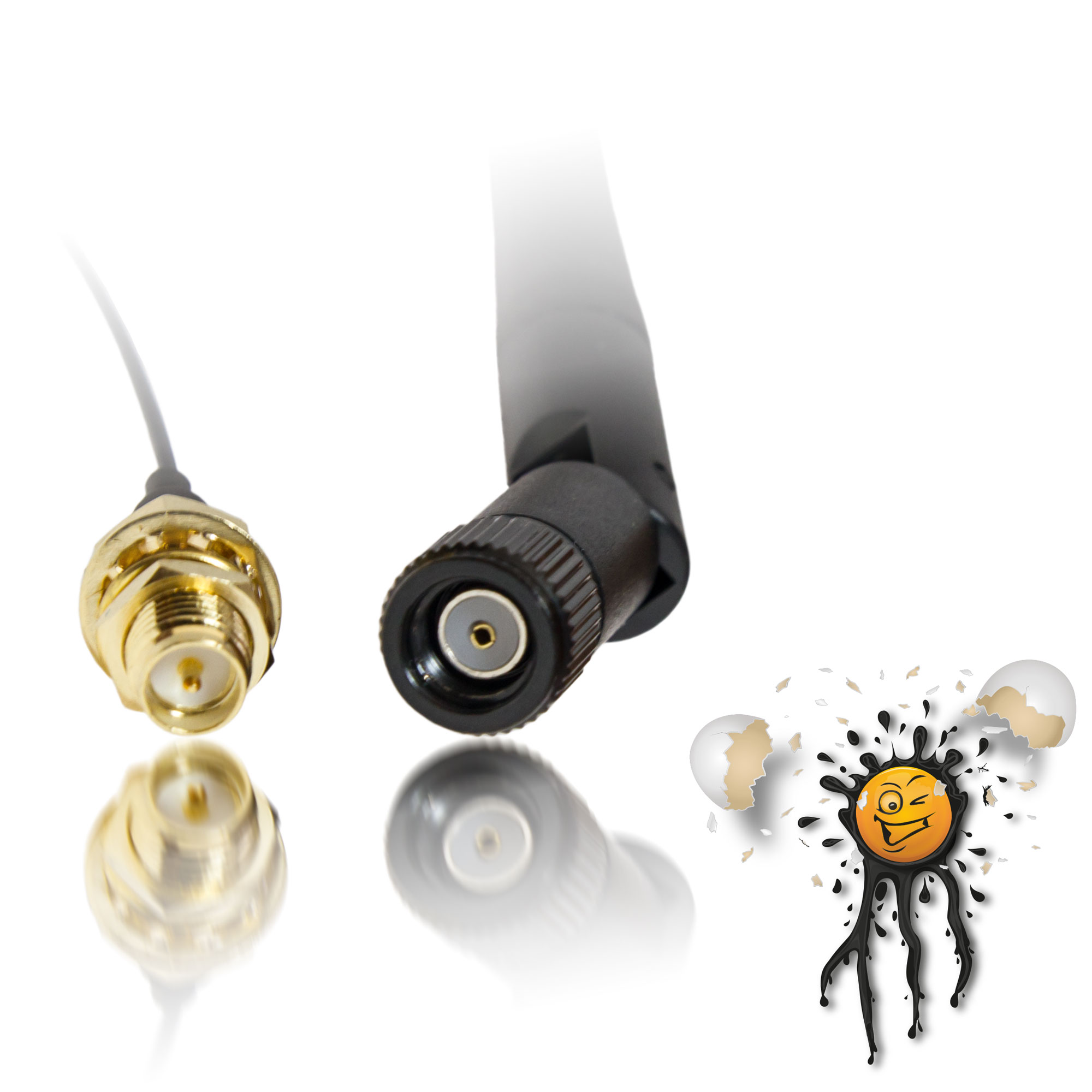 6 dBi Antenne RP-SMA female inkl. I-PEX – Bild 4