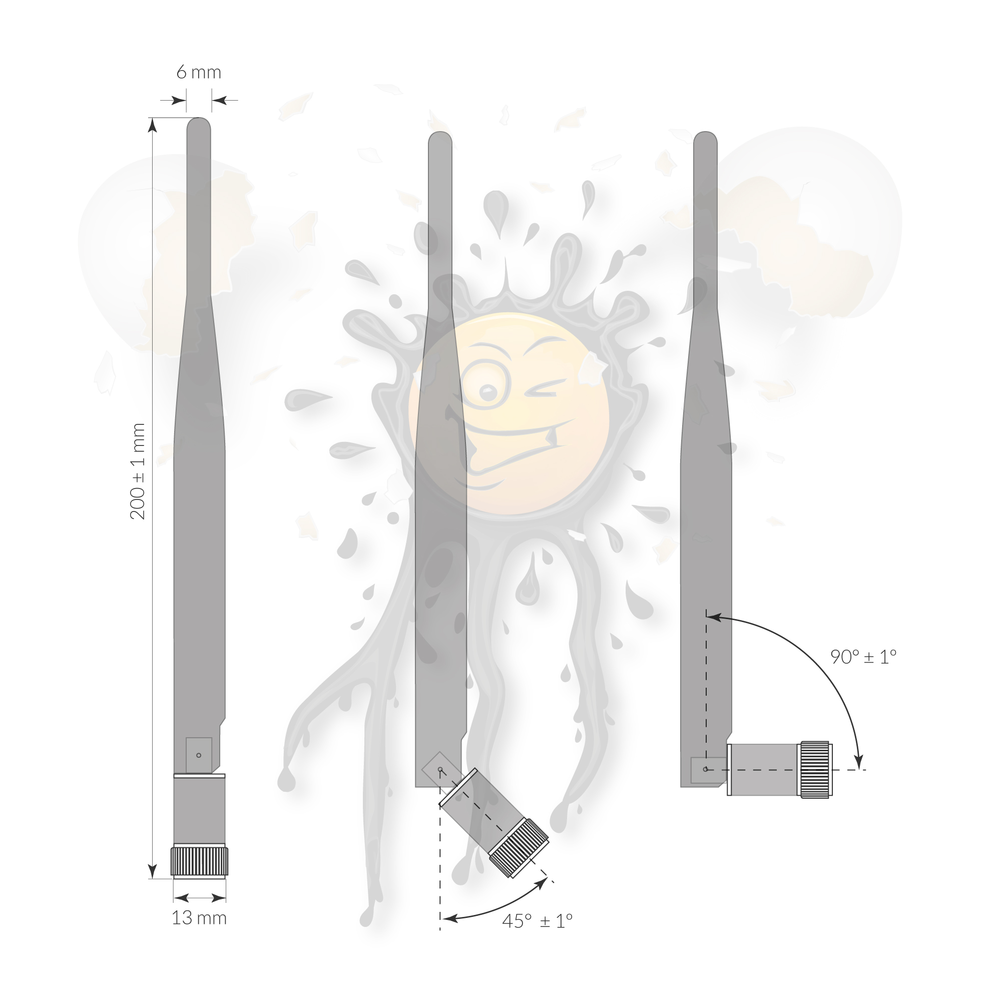 6 dBi Antenne RP-SMA female inkl. I-PEX – Bild 5