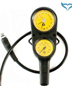 Poseidon Doppelkonsole Cirrus Finimeter 450bar Tiefenmesser 80m Manometer Kevlar