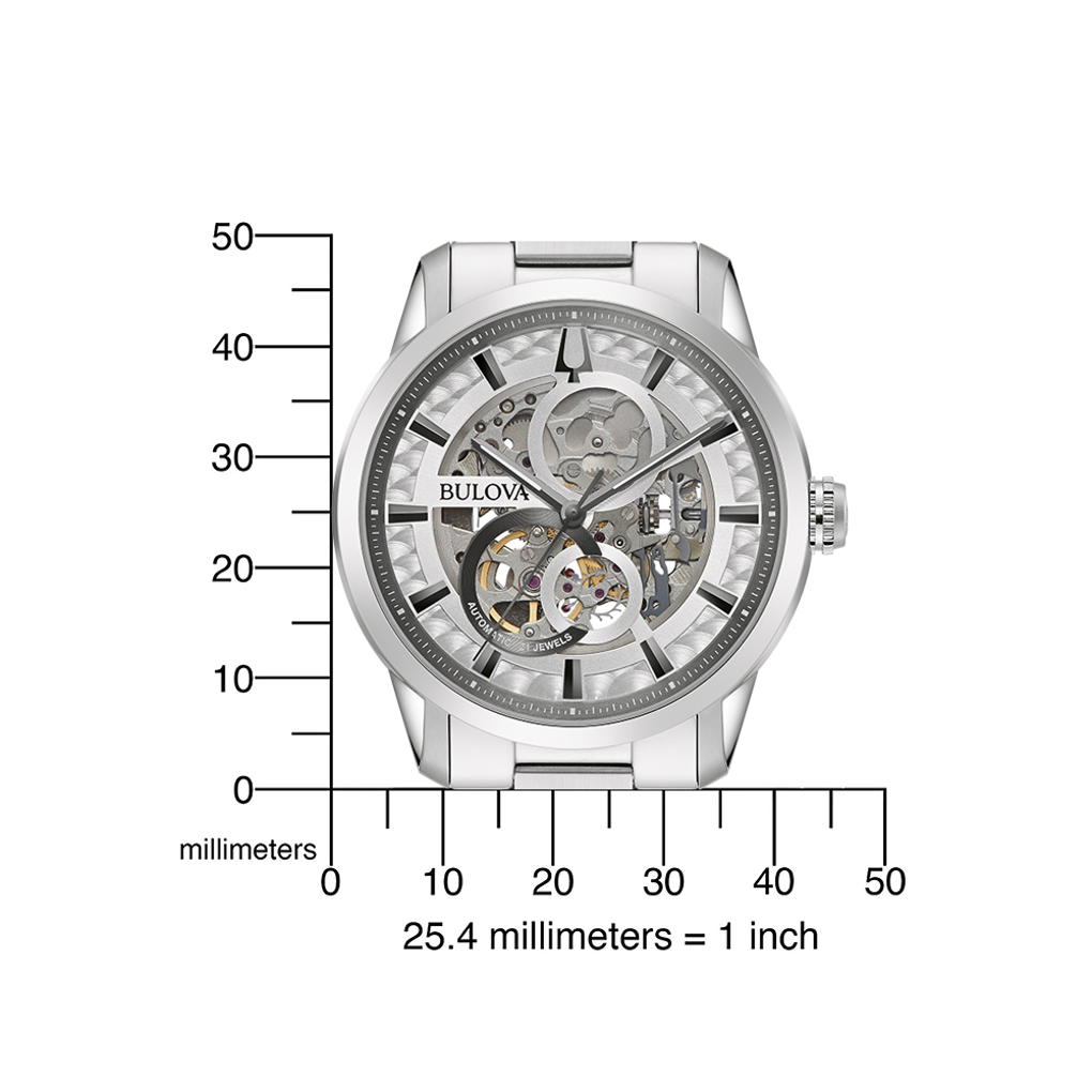 Bulova Classic 96A267 Armbanduhr Automatik 3 bar Glasboden Sutton Kollektion – Bild 5