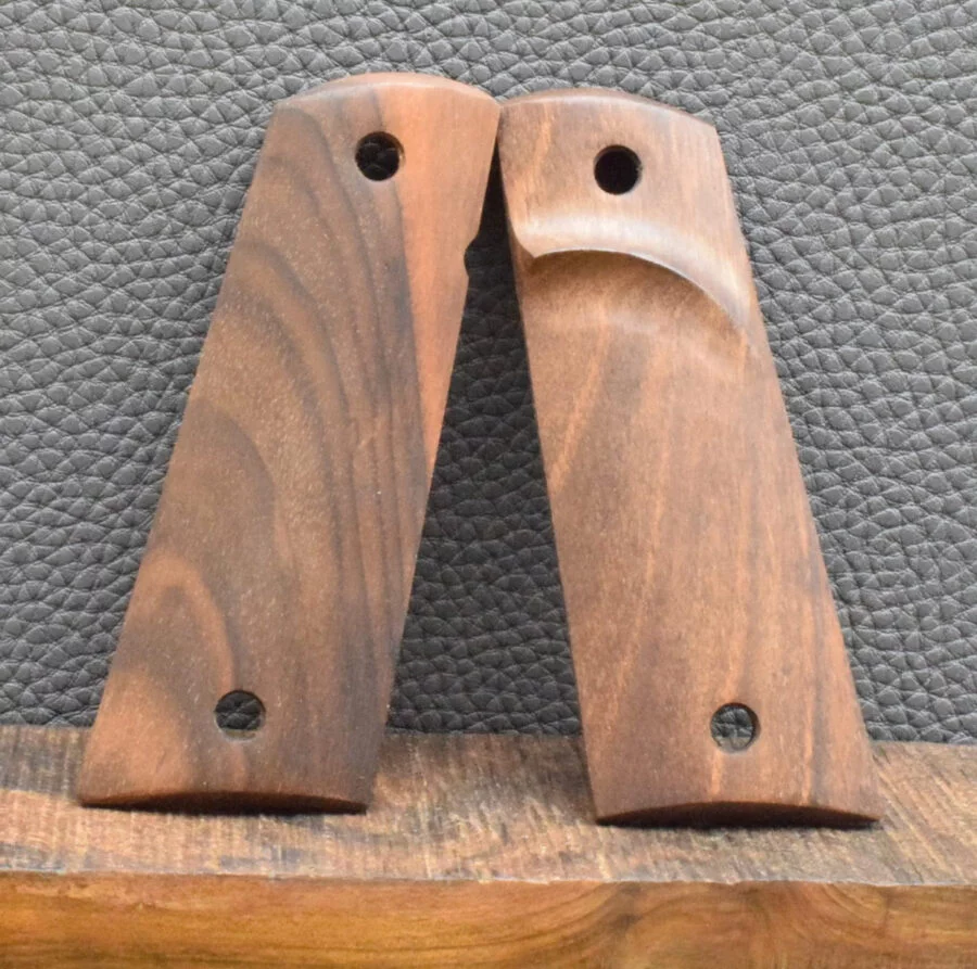 Colt 1911 Holzgriffschale, Ausführung 43, Standard, glatt, braun, Nußbaum, Neu – Bild 2