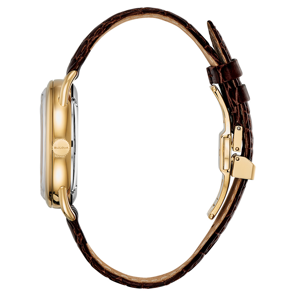 Bulova 97B189 Armbanduhr Automatik Saphir Gold 3 bar 26 Steine Joseph Bulova Neu – Bild 4