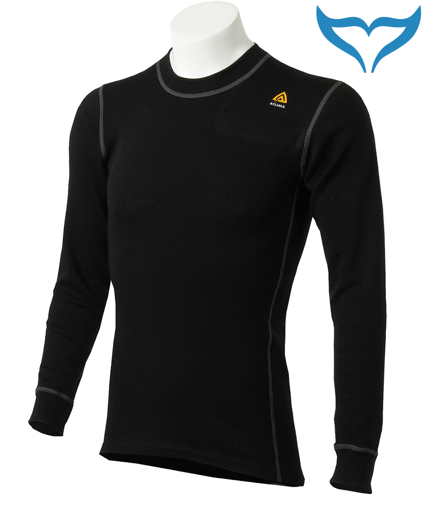 Aclima Warmwool Shirt Crew Neck S Funktionswäsche Merino Wool 200g black schwarz – Bild 3