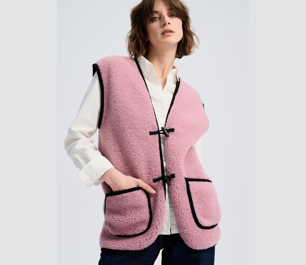 Alwero – Bodywarmer „Alpen 2.0“ Adult, Biowolle, Venetian Pink, ultra light – Bild 5