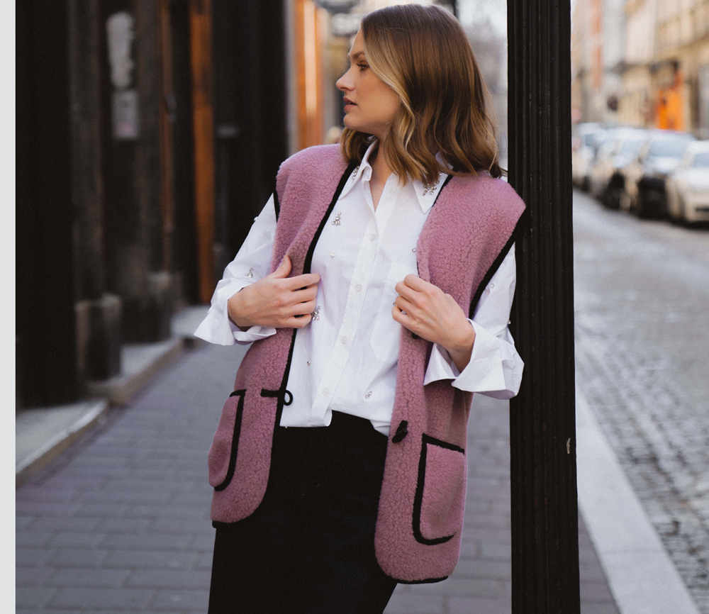 Alwero – Bodywarmer „Alpen 2.0“ Adult, Biowolle, Venetian Pink, ultra light – Bild 7