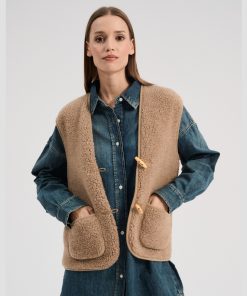 Alwero – Bodywarmer „Alpen 3.0“ Adult, Biowolle, Tan, ultra light