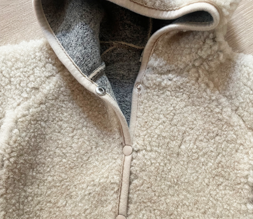 Alwero – Übergangsjacke „KUKU“ Junior, Biowolle, SAND BROWN, ultra light – Bild 5