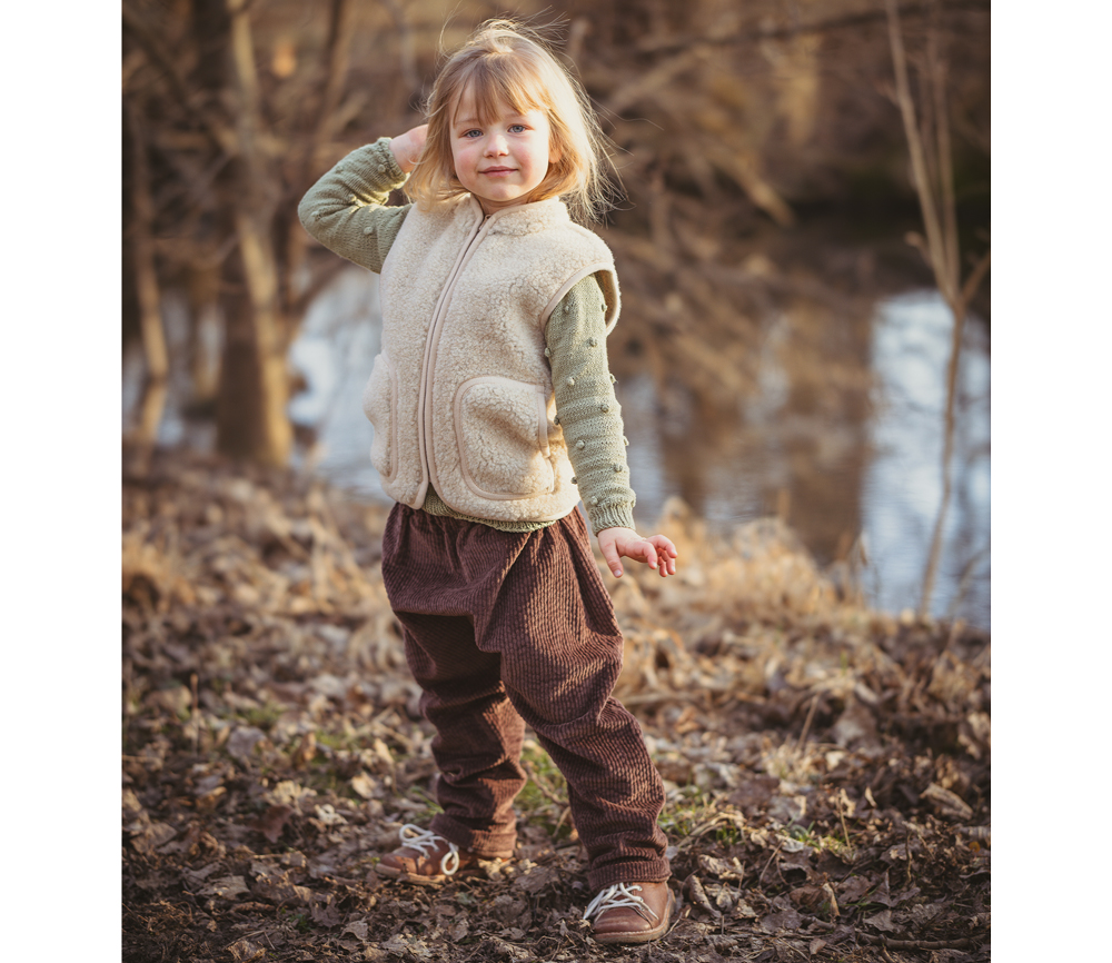 Alwero – Bodywarmer RUDI Junior, Sand Brown, Biowolle