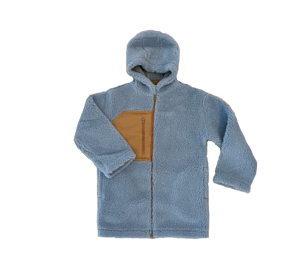 Alwero – Jacke „PATA“ Adult mit Kapuze, ICY BLUE, Biowolle Ultra Light – Bild 2