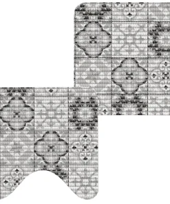 Bad-Sets NOVA TEX Weichschaum Kacheln mit ohne Ausschnitt grau 2er 2 Formate
