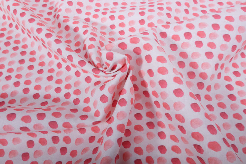 Baumwollstoff, Punkte in Rot / Rosa – Bild 3