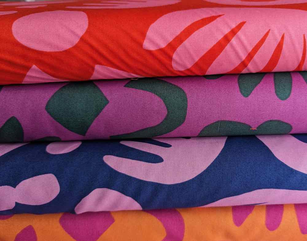 Baumwollstoff, geometrische Musterung diverse Farben