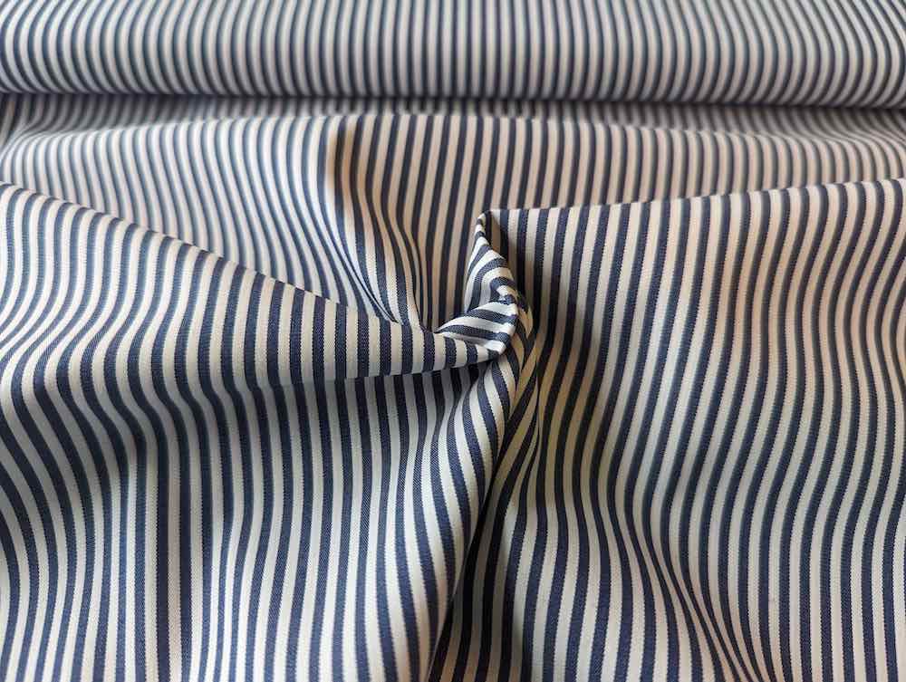 Baumwolle, Streifen Dunkelblau/Weiß – Baumwollstretch – Bild 2