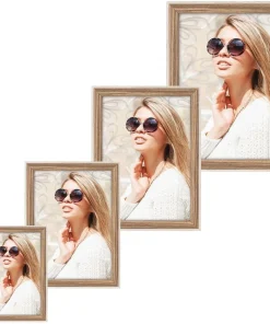 Bilderrahmen Fotorahmen Holz weiß braun zweifarbig gemasert Hoch Quer 4 Formate