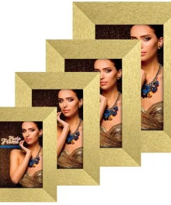 Bilderrahmen Holz goldfarben gemasert Metallic breit Hoch Quer 4 Formate