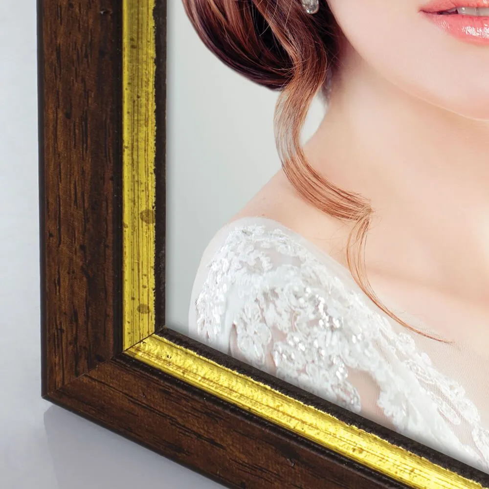 Bilderrahmen Holzrahmen Wechselrahmen Porträtrahmen Holz braun-gold 1 Stk 5 Formate – Bild 8