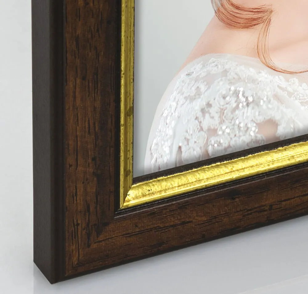 Bilderrahmen Holzrahmen Wechselrahmen Porträtrahmen Holz braun-gold 1 Stk 5 Formate – Bild 9