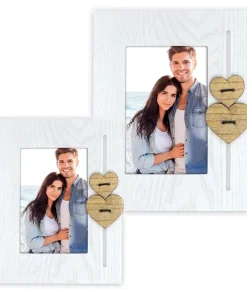 Bilderrahmen Holzrahmen Wechselrahmen Porträtrahmen weiß Herzen 1 Stk 2 Formate
