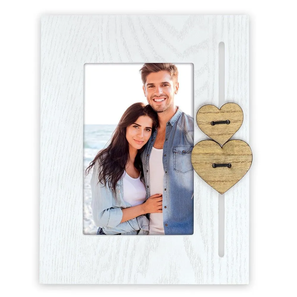 Bilderrahmen Holzrahmen Wechselrahmen Porträtrahmen weiß Herzen 1 Stk 2 Formate – Bild 4