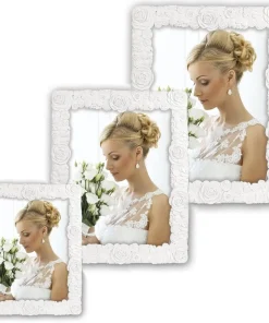 Bilderrahmen Kunstharzrahmen Fotos Bilder Kunstharz weiß Rosen 1 Stk 3 Formate