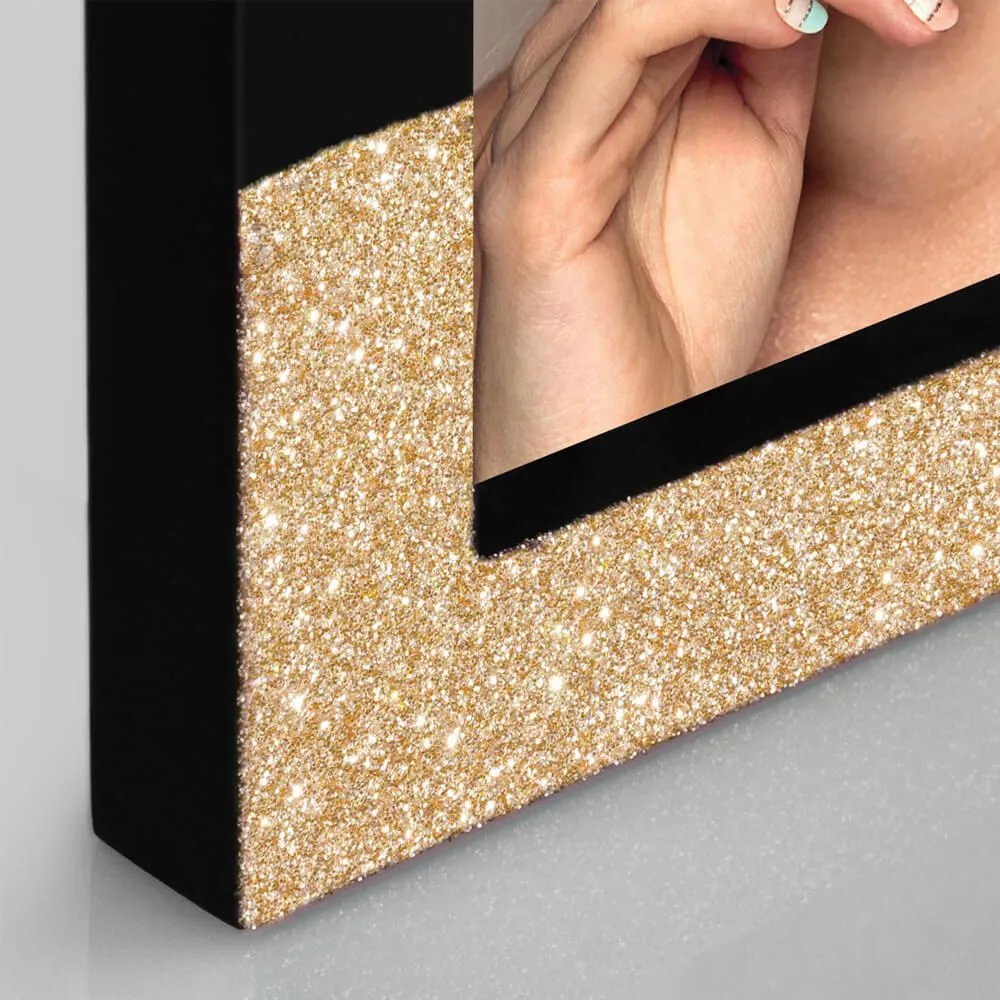 Bilderrahmen Rahmen Fotos Bilder Holz schwarz & gold Glitter 1 Stk 3 Formate – Bild 6