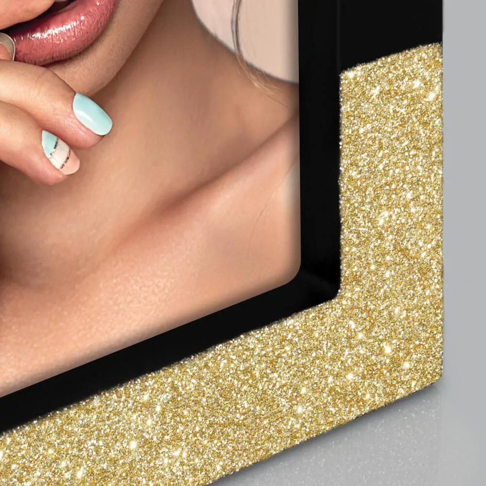Bilderrahmen Rahmen Fotos Bilder Holz schwarz & gold Glitter 1 Stk 3 Formate – Bild 7