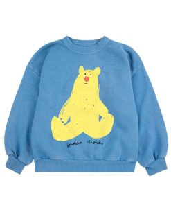 BOBO CHOSES – Sweatshirt „HUG ME BEAR“, light blue, Biobaumwolle