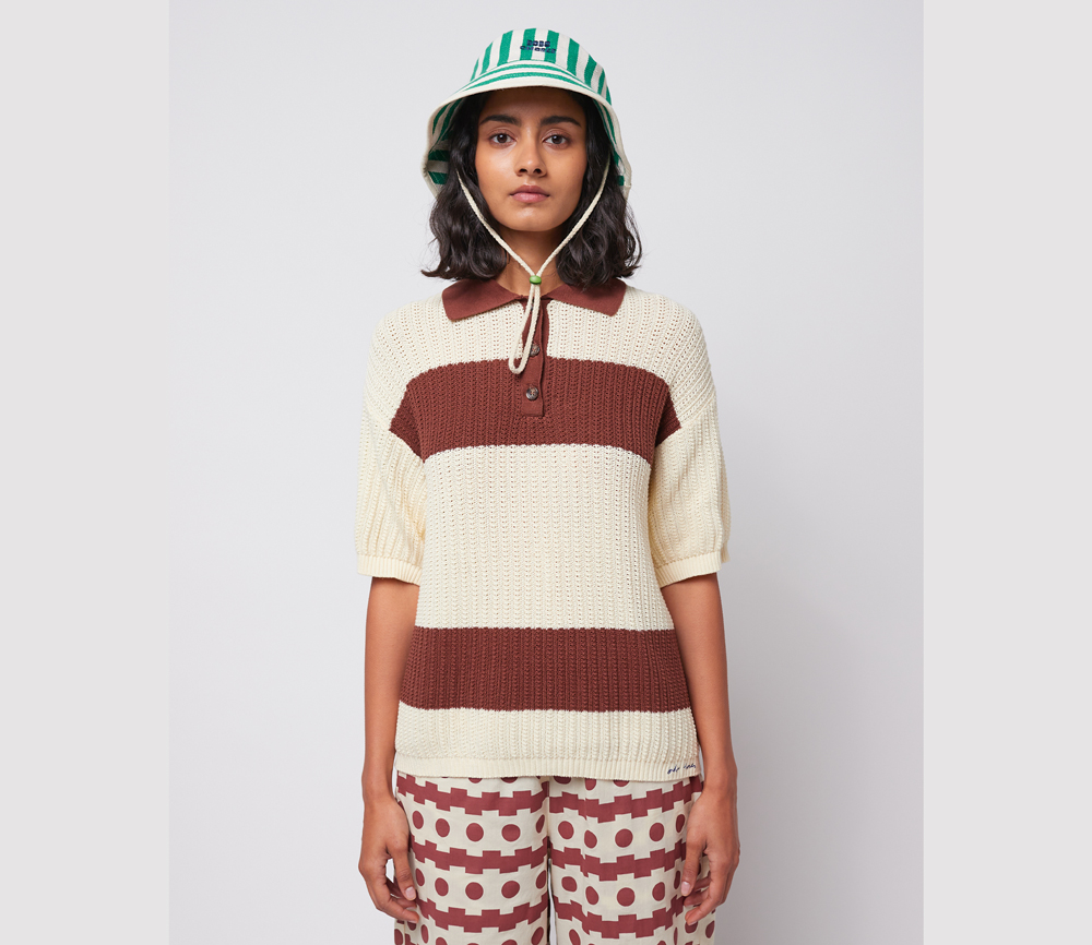 BOBO CHOSES – Poloshirt „POINTELLE-STRICK“, creme – Bild 9