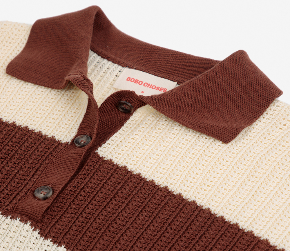 BOBO CHOSES – Poloshirt „POINTELLE-STRICK“, creme – Bild 4